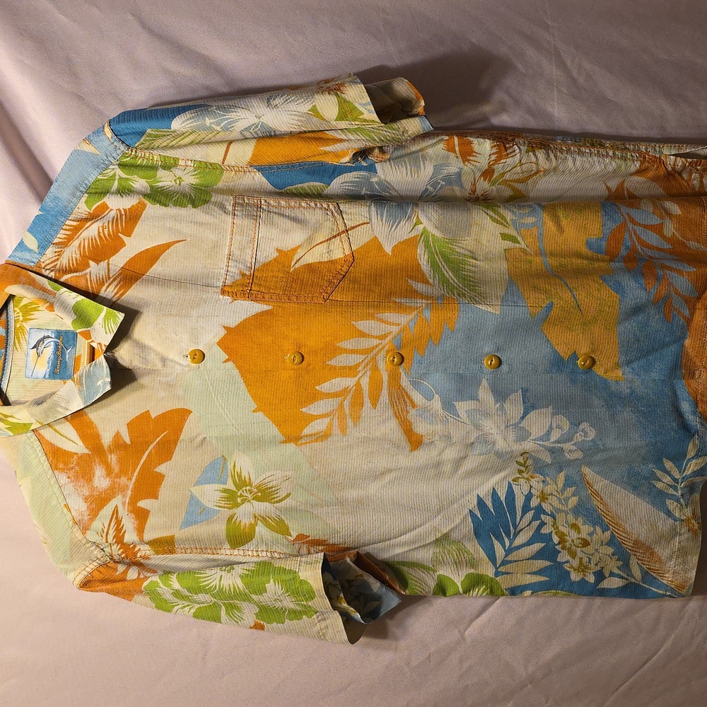 Tommy Bahama Tropical Floral Marlin Shirt Mens XL (Frank #25)